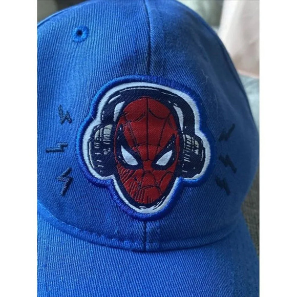 Disney Parks Marvel Avengers Campus Spiderman WEB Blue Hat Cap Adult Size - Picture 2 of 7